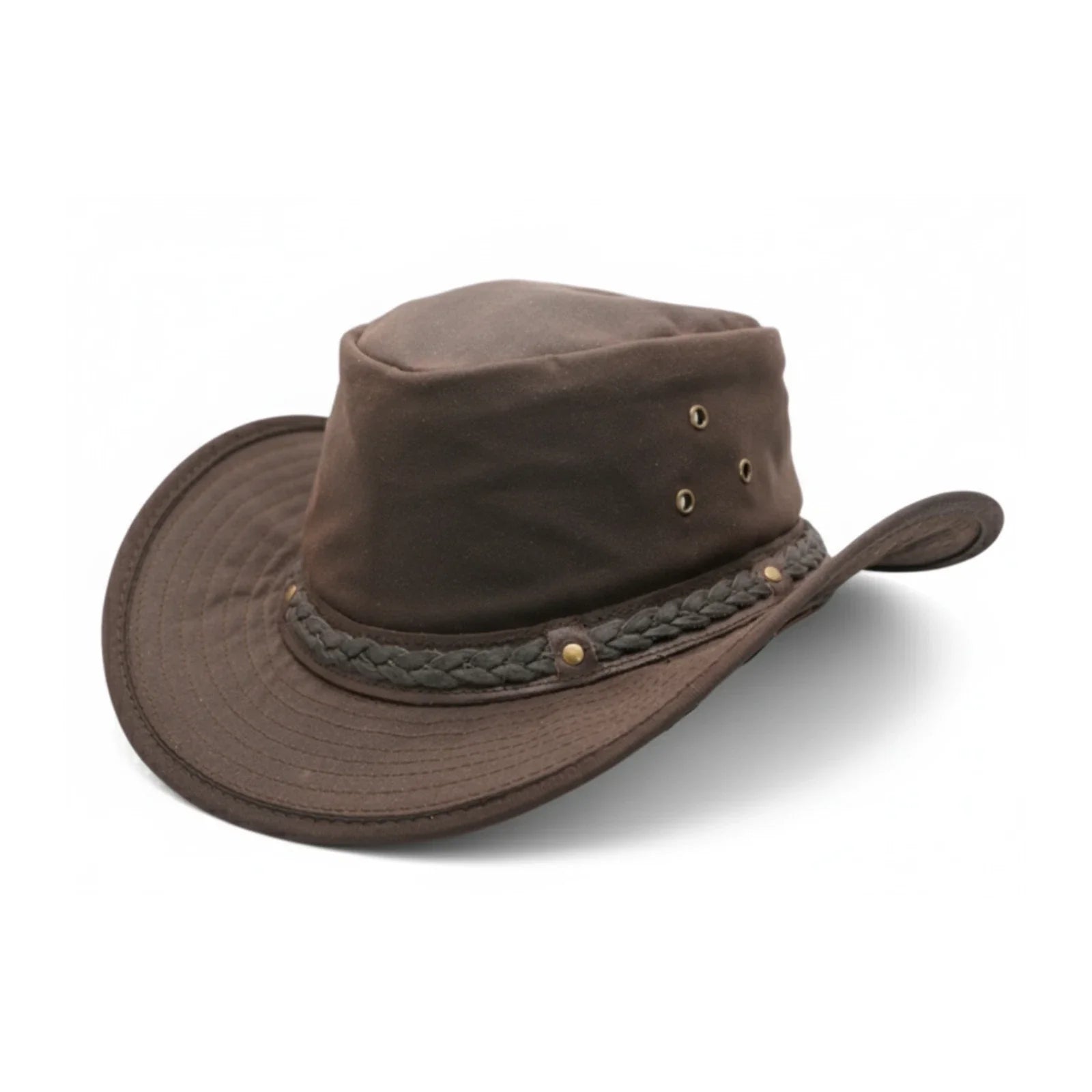 Oilskin Cowboy Hat - Brown - All-Weather Western Style - Free Shipping!