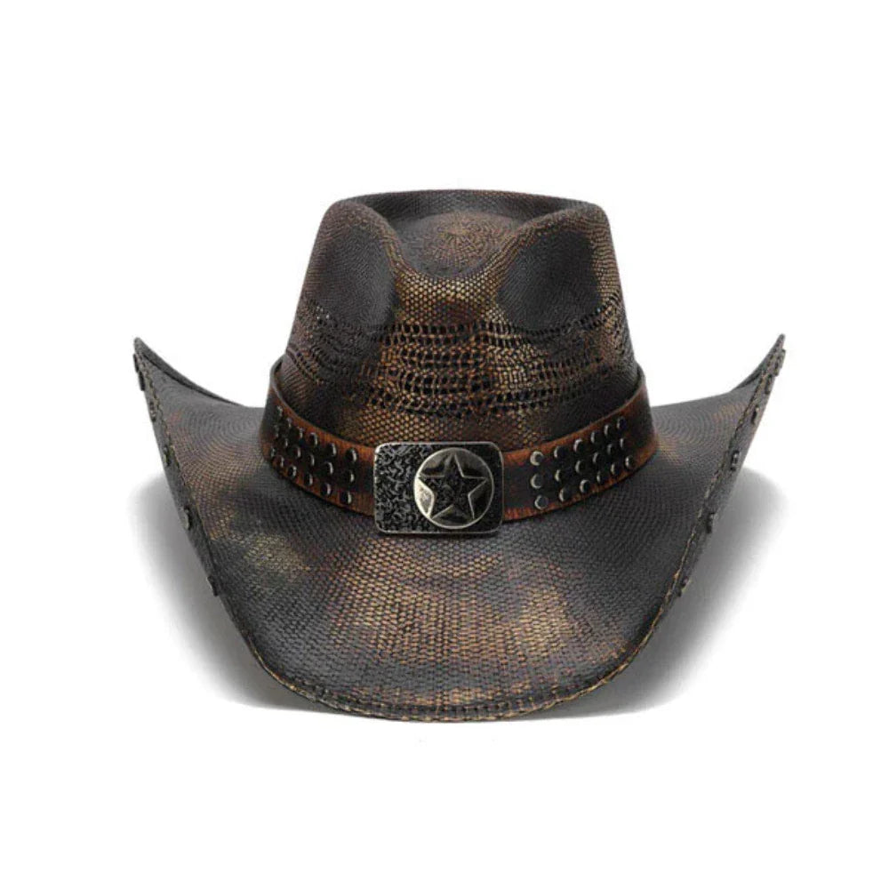 Stampede Hats - Studded Black Stain Lone Star Western Hat
